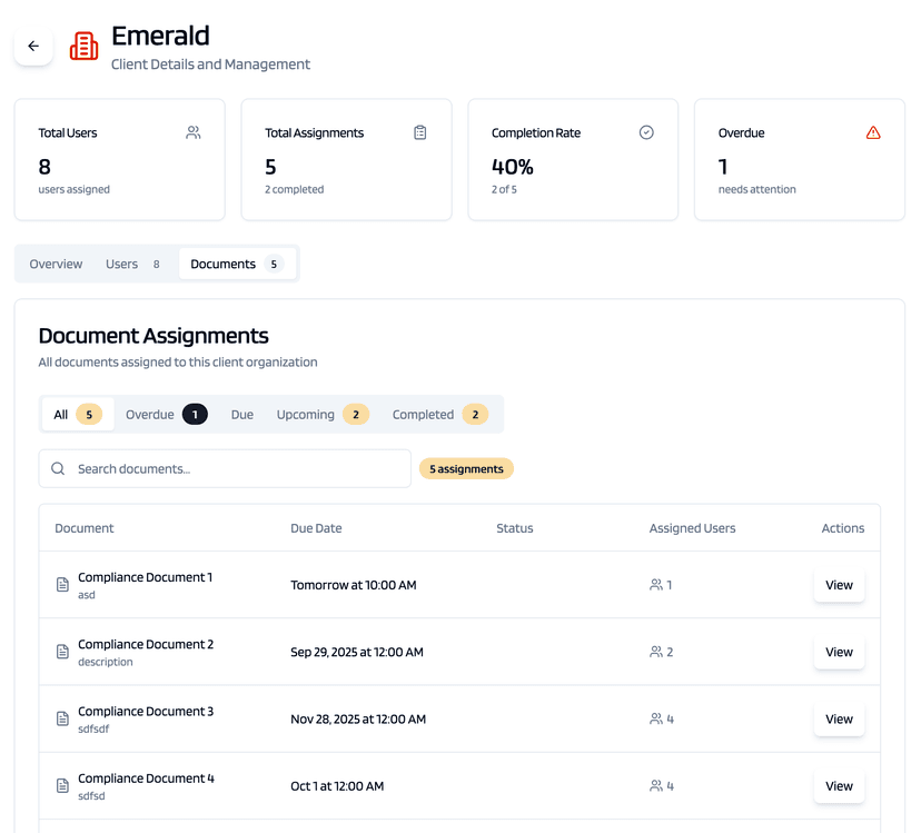 Screenshot showing creation form for a compliance schedule